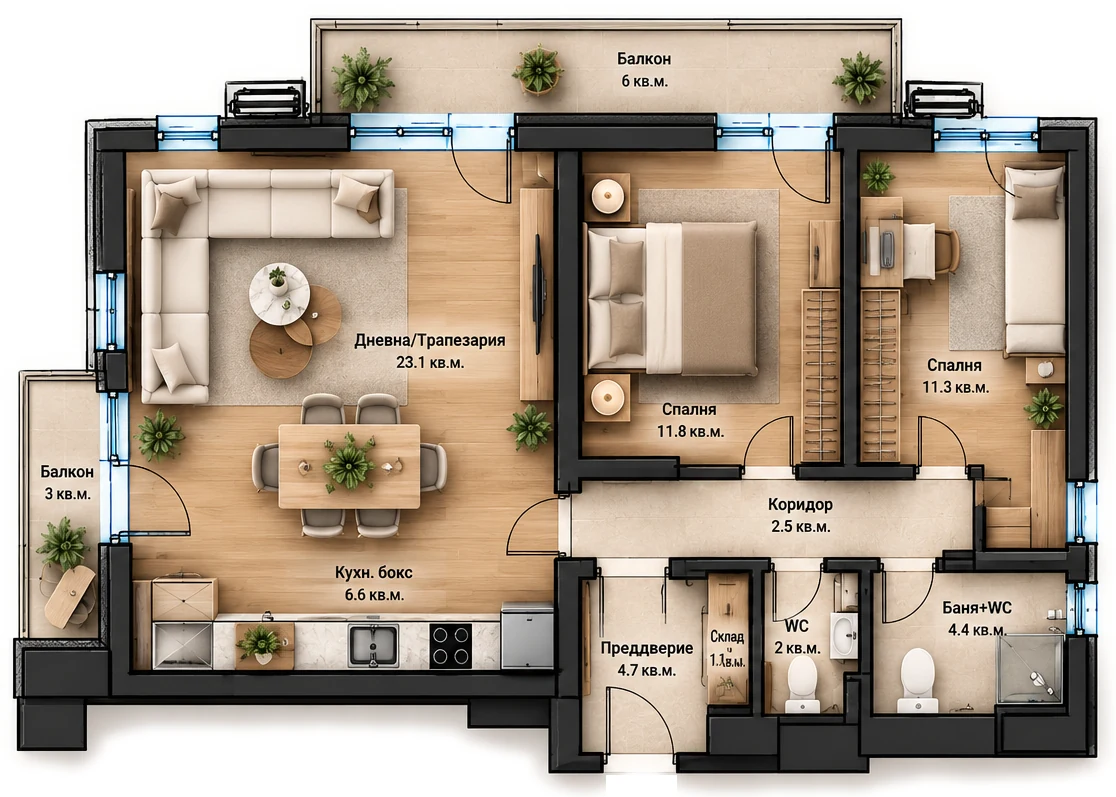 Floor plan of unit A5